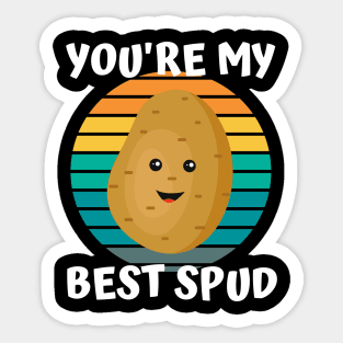 Cute Spud Potato You're My Best Spud Sticker